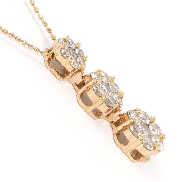 K18 Pink Gold Diamond Necklace 18K PG