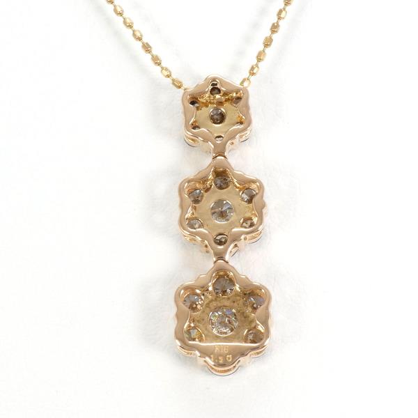 K18 Pink Gold Diamond Necklace 18K PG