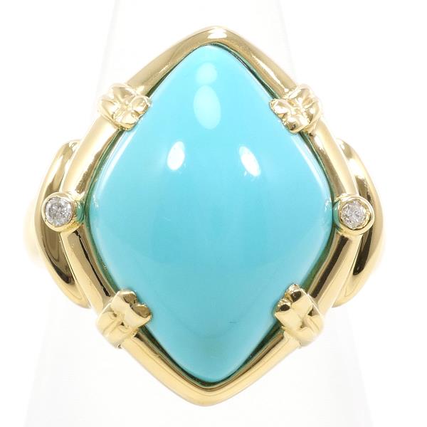 K18 Yellow Gold Turquoise Diamond Ring