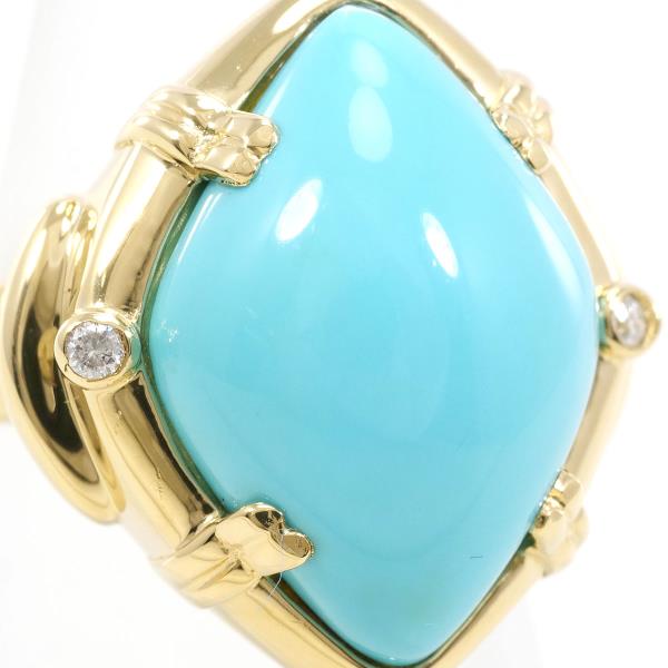 K18 Yellow Gold Turquoise Diamond Ring