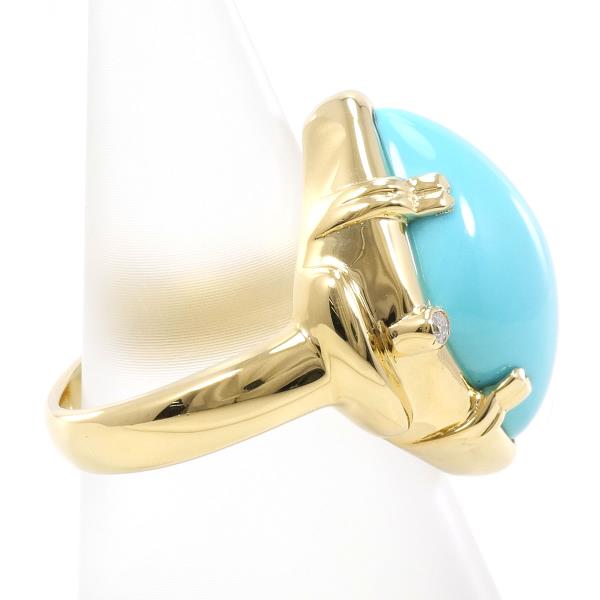 K18 Yellow Gold Turquoise Diamond Ring