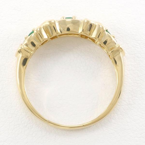 K18 Yellow Gold Emerald Diamond Ring