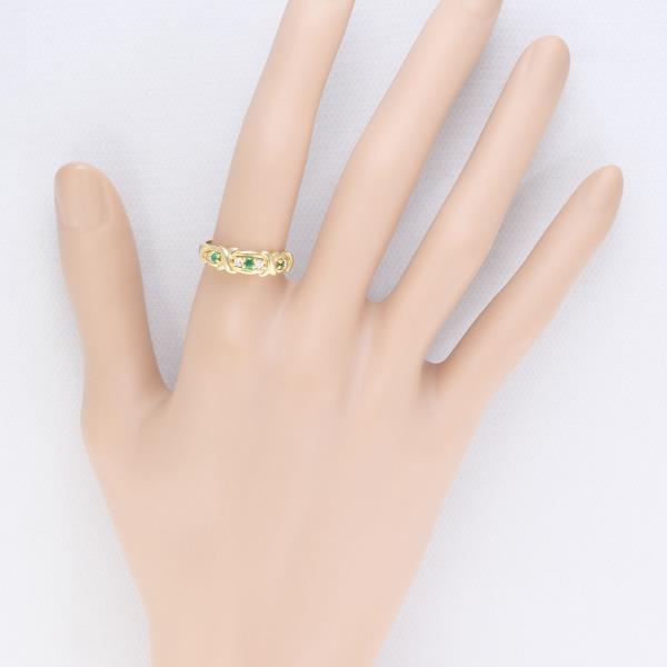 K18 Yellow Gold Emerald Diamond Ring