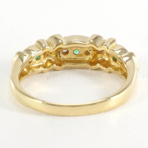 K18 Yellow Gold Emerald Diamond Ring