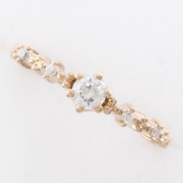 K18 Pink Gold Diamond Ring 10.5 in Excellent Condition