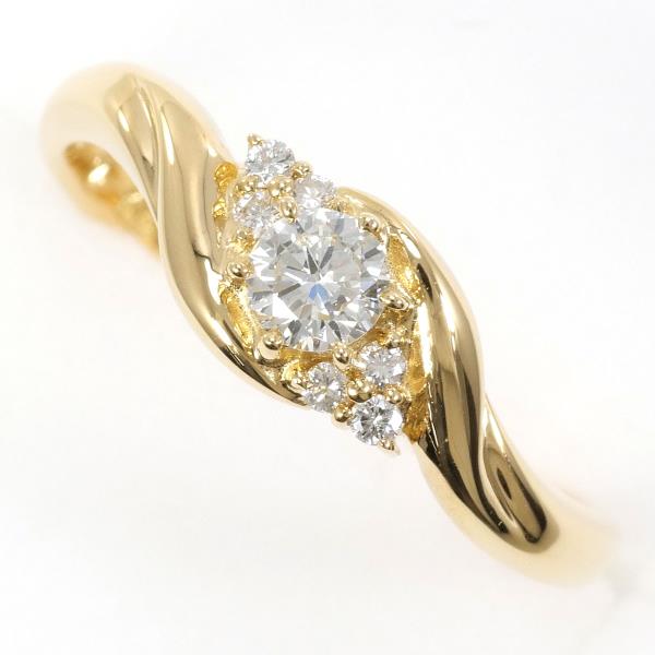 K18 Yellow Gold Diamond Ring 15.5 in Excellent Condition