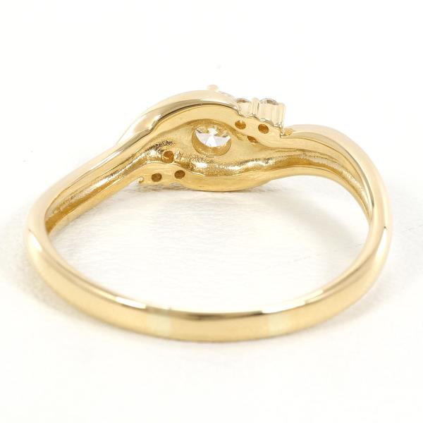 K18 Yellow Gold Diamond Ring 15.5 in Excellent Condition