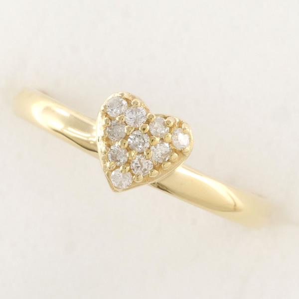 K18 Yellow Gold Diamond Ring 11号 in Excellent Condition