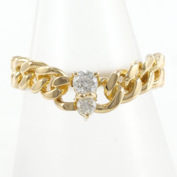 K18 Yellow Gold Diamond Ring 9 in Excellent Condition