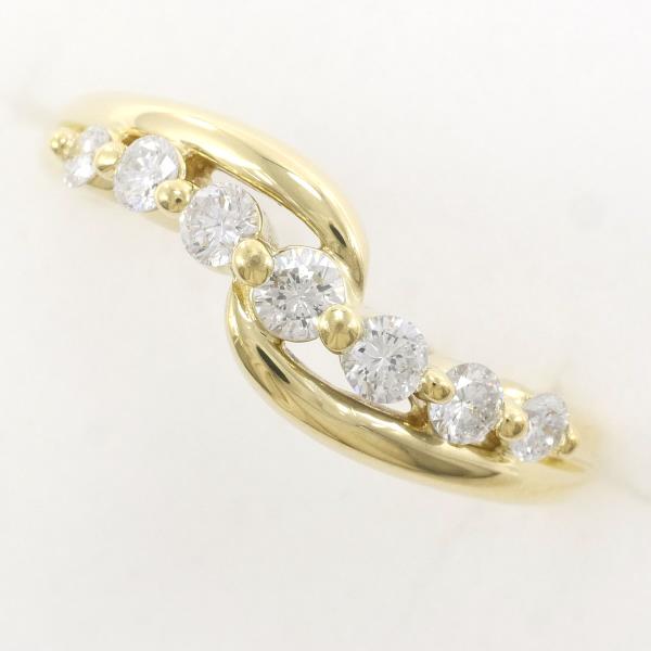 K18 Yellow Gold Diamond Ring Size 16 in Excellent Condition