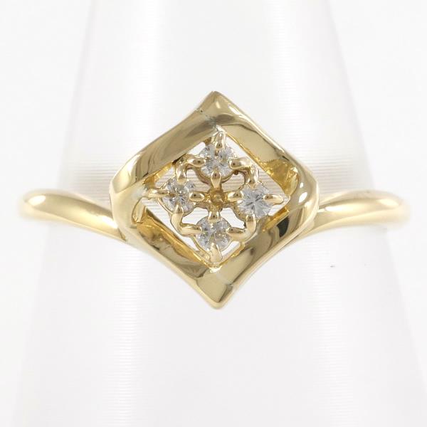 K18 Yellow Gold Diamond Ring Size 8 in Excellent Condition