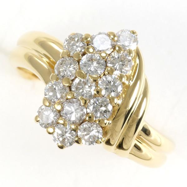 18K Yellow Gold Diamond Ring 15号 1.00ct in Excellent Condition