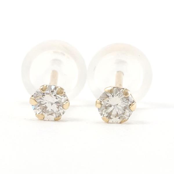 K10 Yellow Gold Diamond Earrings in Great Condition