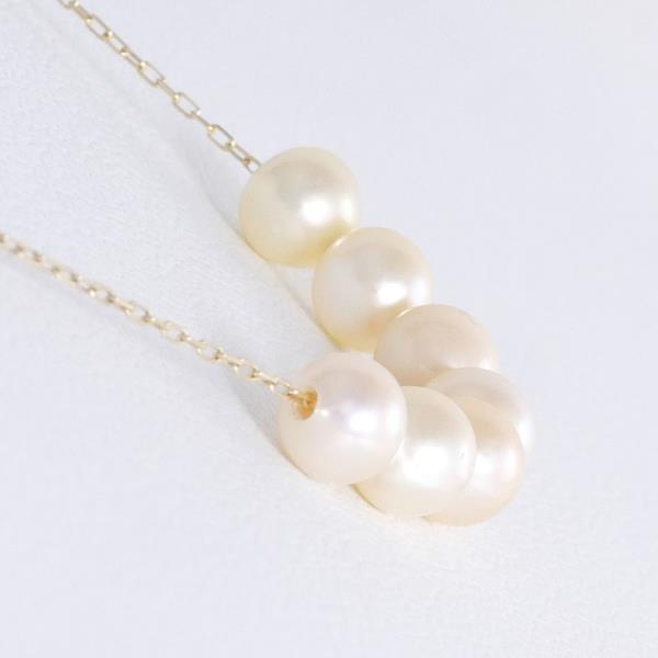 K10 Yellow Gold Pearl Necklace in Excellent Condition