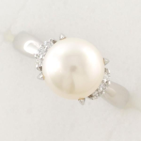 PT900 Platinum Pearl Ring 10.5 in Excellent Condition