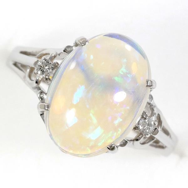 PT900 Platinum Opal Diamond Ring in Excellent Condition