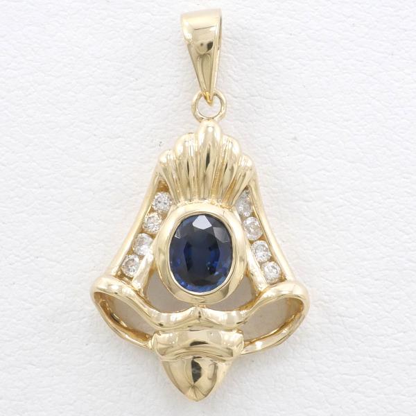 K14 Yellow Gold Sapphire Pendant Top in Excellent Condition