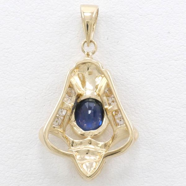 K14 Yellow Gold Sapphire Pendant Top in Excellent Condition