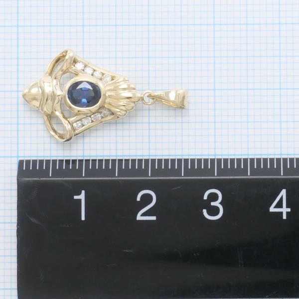 K14 Yellow Gold Sapphire Pendant Top in Excellent Condition