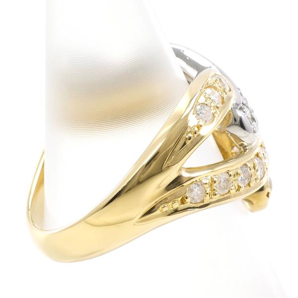 PT850 Platinum K18 Yellow Gold Diamond Ring 10.5 in Excellent Condition