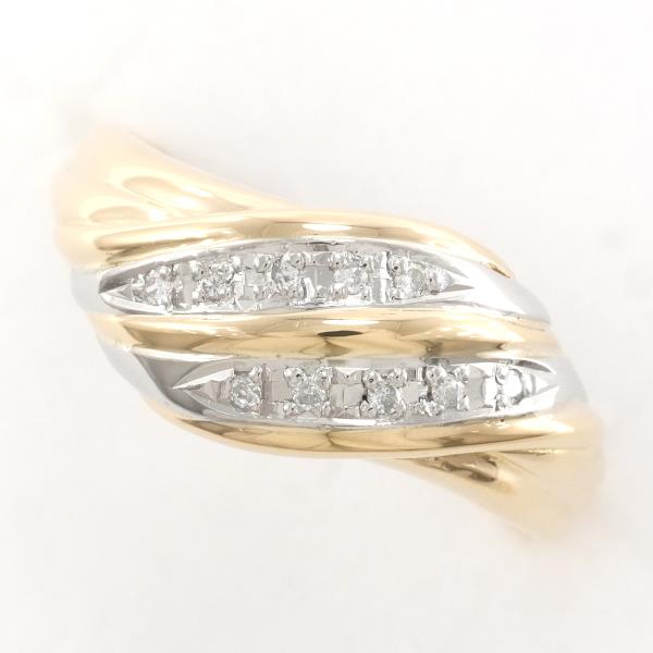 PT900 Platinum K18 Yellow Gold Diamond Ring 16.5 in Excellent Condition