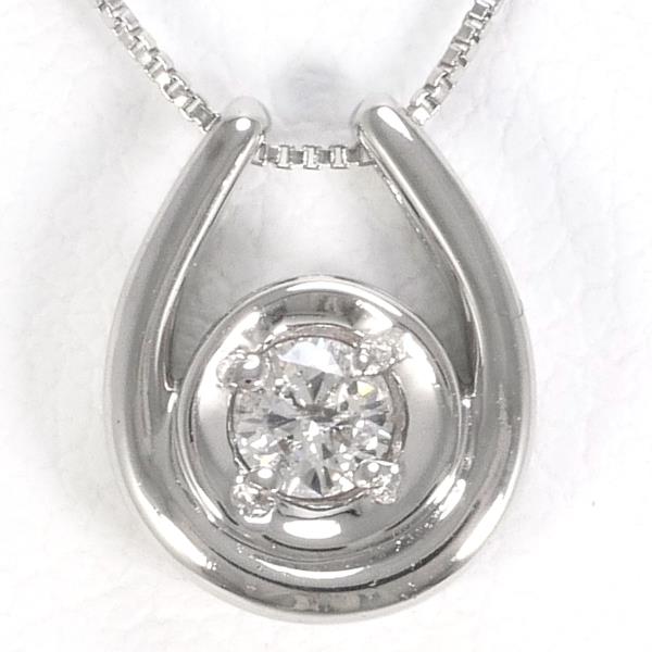 K18 White Gold Diamond Necklace 0.10ct in Excellent Condition