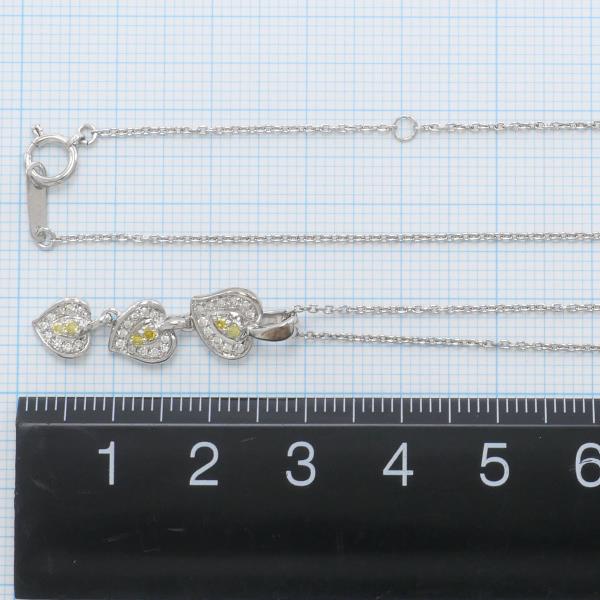 K18 White Gold Necklace with Yellow Diamond, 0.21ct in Excellent Condition