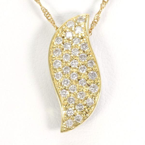 K18 Yellow Gold White Gold Diamond Necklace 0.34ct in Excellent Condition