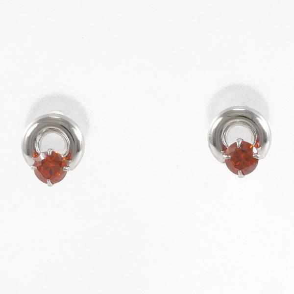 K10 White Gold Garnet Earrings in Excellent Condition