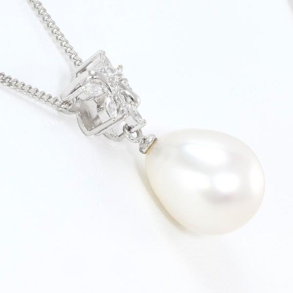 PT900 Platinum PT850 Necklace South Sea Pearl Diamond in Pristine Condition