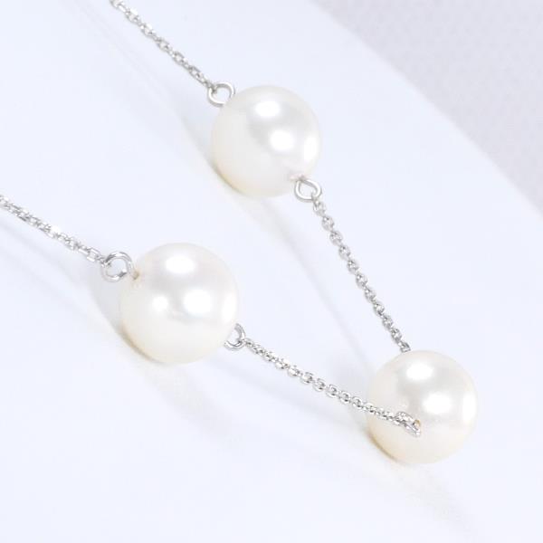 PT850 Platinum Pearl Necklace in Pristine Condition