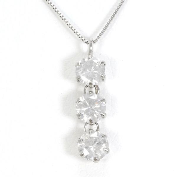 PT900 Platinum PT850 Necklace with 0.6ct Diamond in Excellent Condition