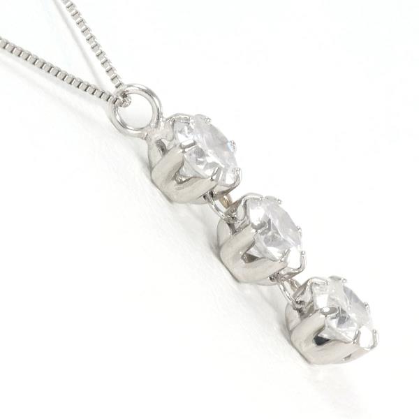 PT900 Platinum PT850 Necklace with 0.6ct Diamond in Excellent Condition