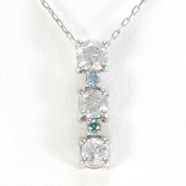 PT900 Platinum PT850 Necklace Blue Diamond 0.30ct in Excellent Condition