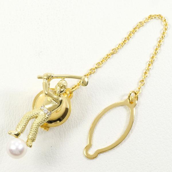 K18 Yellow Gold Pearl Pin Brooch