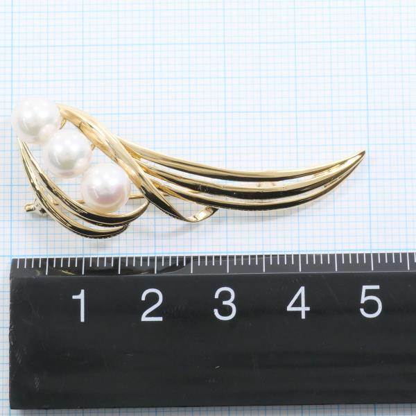 K18 Yellow Gold Pearl Brooch in Pristine Condition