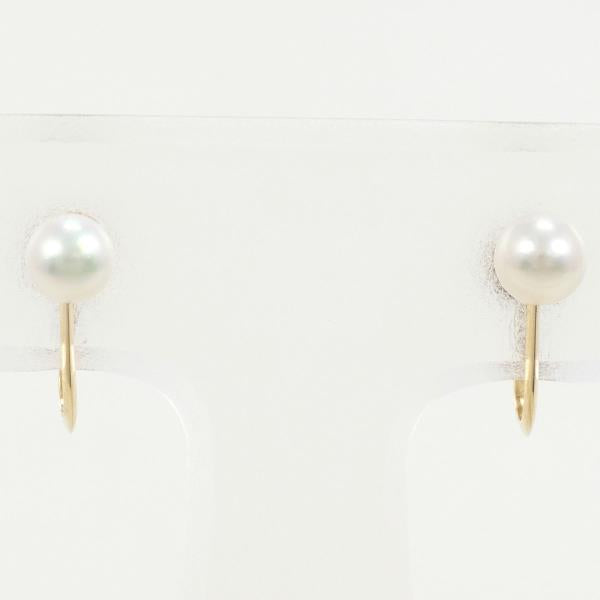 K18 Yellow Gold Pearl Earrings in Excellent Condition