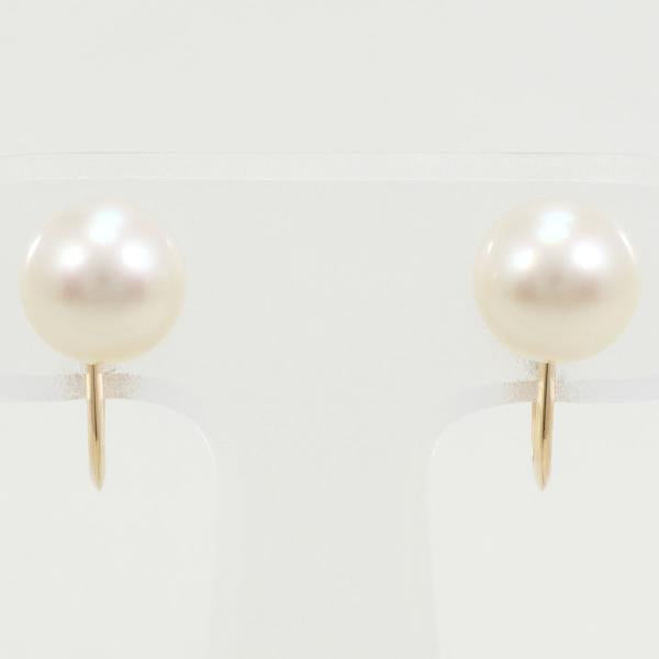 K18 Yellow Gold Pearl Earrings 2.6g in Excellent Condition