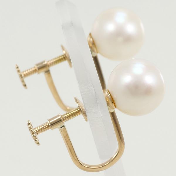 K18 Yellow Gold Pearl Earrings 2.6g in Excellent Condition