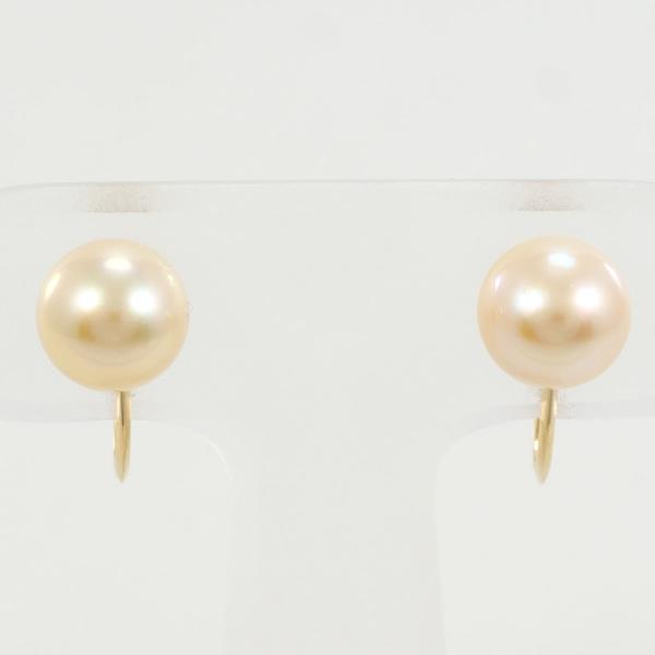 K18 Yellow Gold Pearl Earrings in Excellent Condition