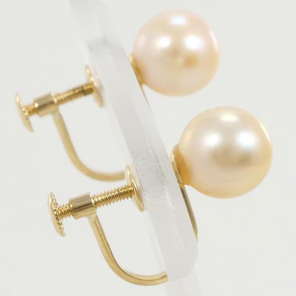 K18 Yellow Gold Pearl Earrings in Excellent Condition