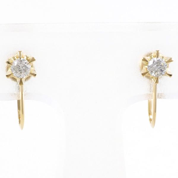 K18 Yellow Gold Diamond Earrings in Excellent Condition