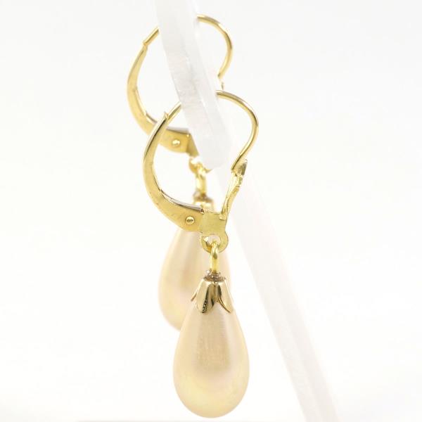 K18 Yellow Gold Pearl Earrings in Great Condition