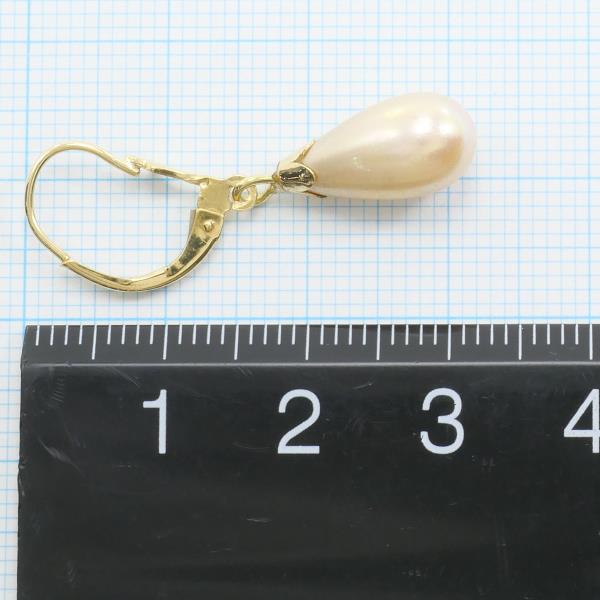 K18 Yellow Gold Pearl Earrings in Great Condition