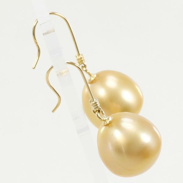 K18 Yellow Gold Pearl Earrings in Great Condition