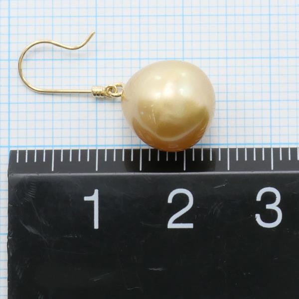 K18 Yellow Gold Pearl Earrings in Great Condition