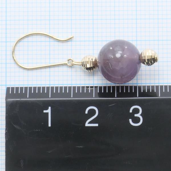 K18 Yellow Gold Amethyst Earrings in Great Condition