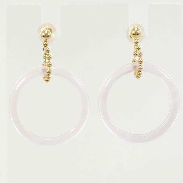 K18 Yellow Gold Earrings with Synthetic Stone