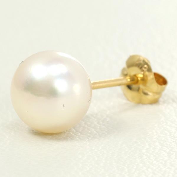 K18 Yellow Gold Pearl Earring Clip/Stud in Great Condition