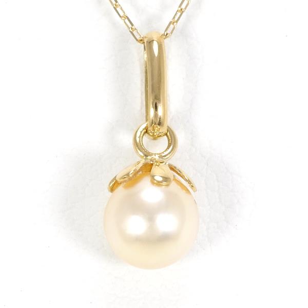 K18 Yellow Gold Pearl Necklace in Pristine Condition